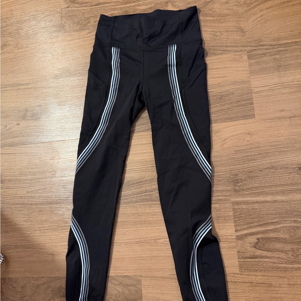 Lululemon Black Leggings with Stripes